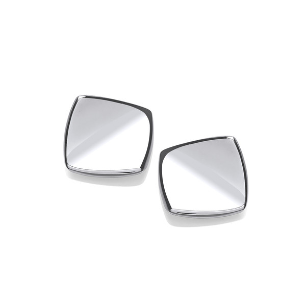 Square Silver Vogue Earrings