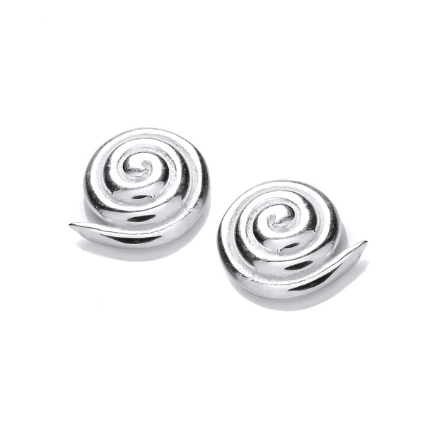 Silver Spiral Shell Earrings