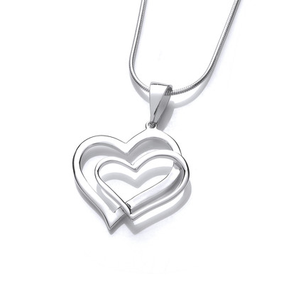 Silver Entwined Hearts Pendant