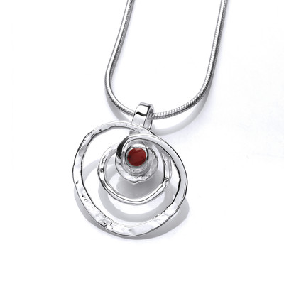 Silver and Red Jasper Spiral Pendant