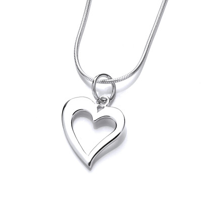 Silver Quirky Heart Pendant