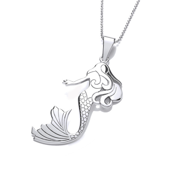 Silver Curvy Mermaid Pendant without Chain