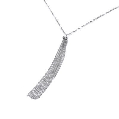 Silver Tassle Drop Necklace