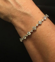 Silver and Cubic Zirconia Stunning Graduated Bracelet