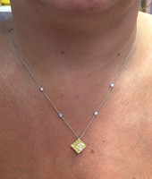 Silver and Citrine Cubic Zirconia Vintage Style Necklace