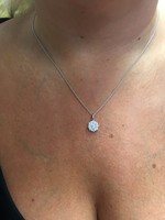 Silver and Cubic Zirconia Forget Me Not Necklace