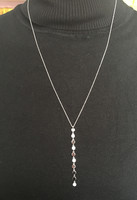 Silver and Cubic Zirconia Disco Necklace