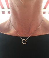 Silver and Cubic Zirconia Circle of Life Necklace