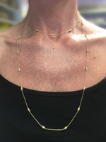 Silver, Cubic Zirconia and Gold Vermeil Single Strand Necklace