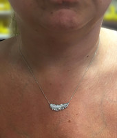 Silver and Cubic Zirconia Feather Spirit Necklace
