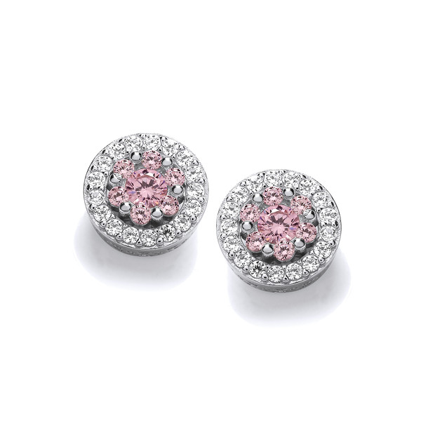 Pretty in Pink Cubic Zirconia Stud Earrings