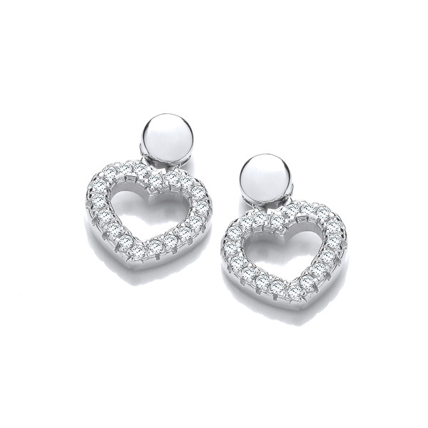 Silver & Cubic Zirconia Lovers Earrings