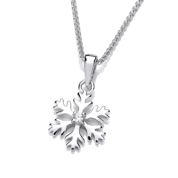Cubic Zirconia Simple Snowflake Pendant without Chain