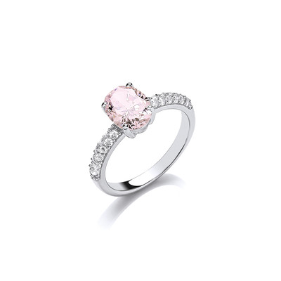 Oh So Pale Pink Diamond Cubic Zirconia Ring