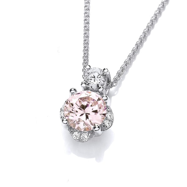 In the Pink Diamond Cubic Zirconia Solitaire Pendant without Chain