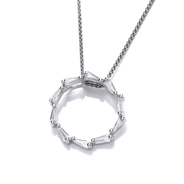 Silver & Cubic ZIrconia Catherine Wheel Pendant without Chain