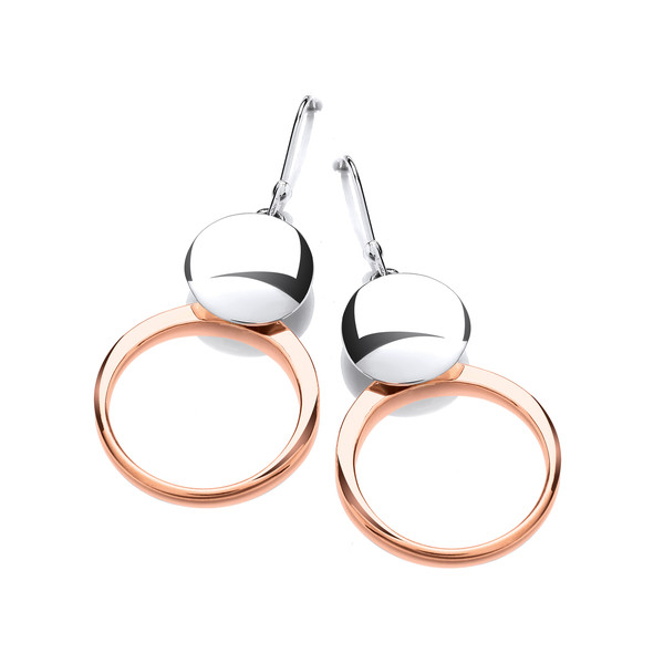 Silver & Copper Lucky Eight Earrings