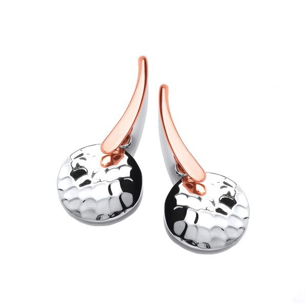 Silver and Copper Masai Drop Earrings