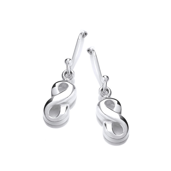 Silver Infinity Drop Earrings