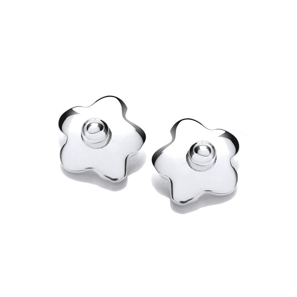 Simple Silver Flower Earrings