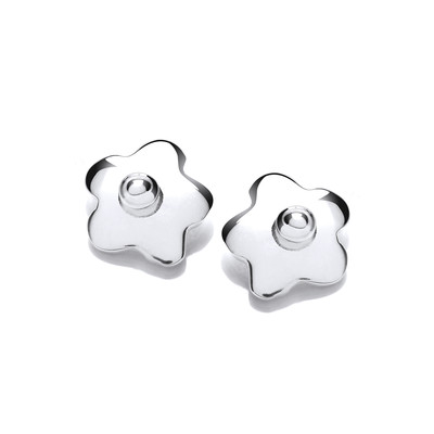 Simple Silver Flower Earrings