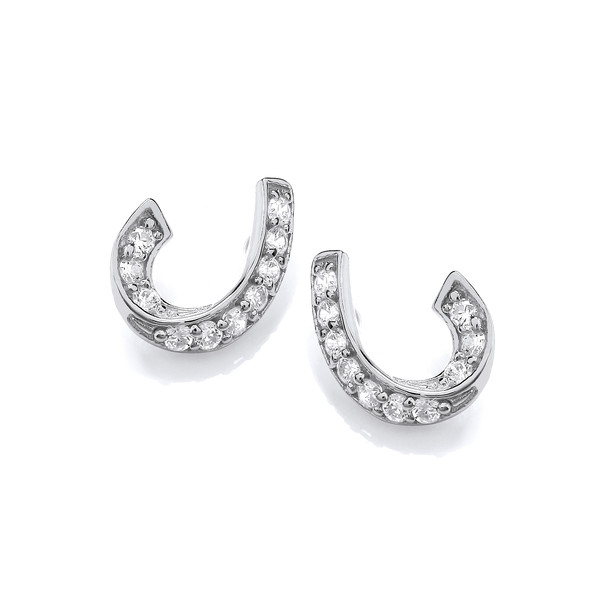 Silver & Cubic Zirconia Luck Earrings