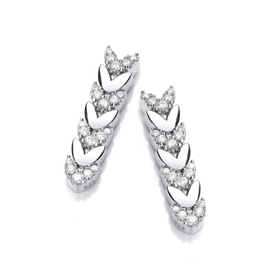 Silver & Cubic Zirconia Vintage Drop Earrings