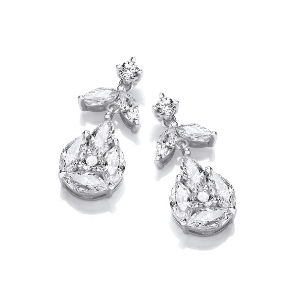 Silver & Cubic Zirconia Bella Drop Earrings