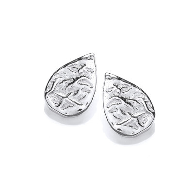 Textured Silver Mini Teardrop Earrings