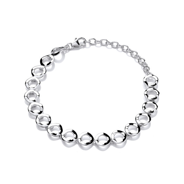 Wavy Circles Silver Bracelet