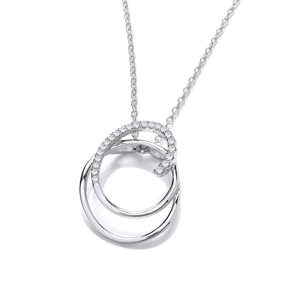 Silver & Cubic Zirconia Elegant Loop Necklace
