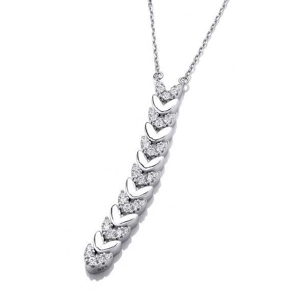 Silver & Cubic Zirconia Vintage Drop Necklace