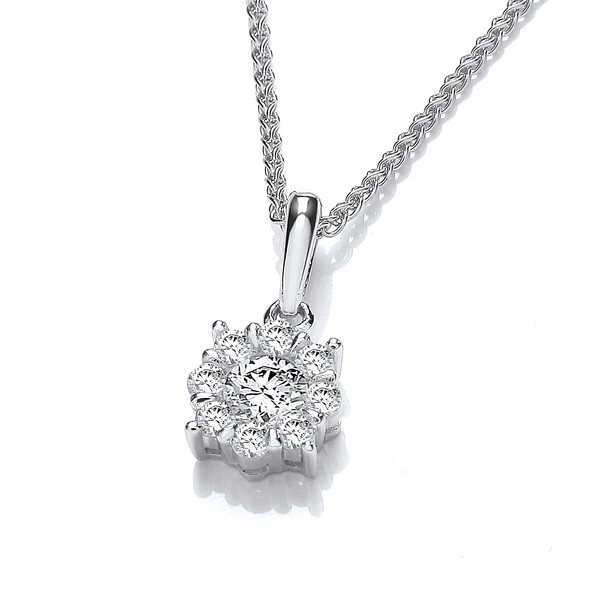 Silver & Cubic Zirconia Capella Pendant without Chain