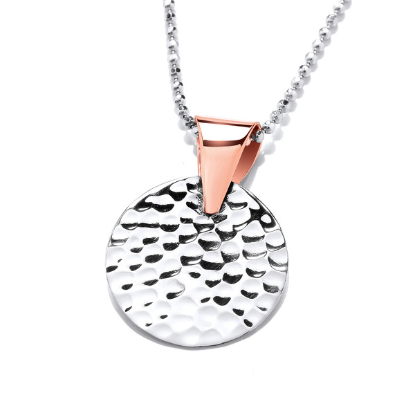 Silver and Copper Cirque Drop Pendant without Chain