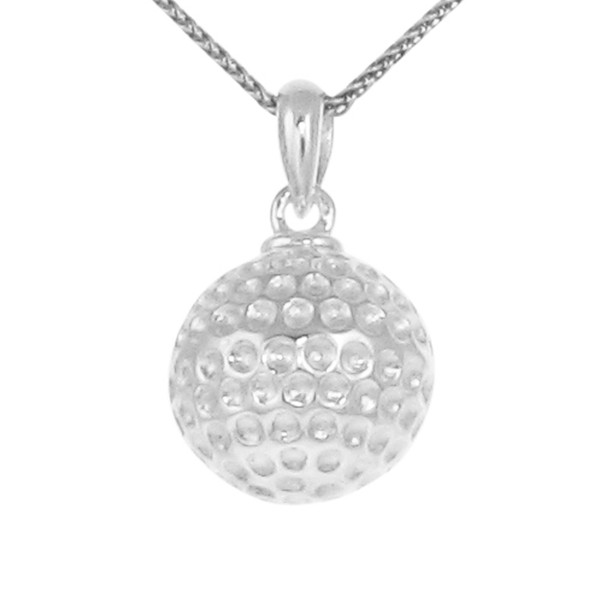 Round silver golf ball pendant with 16 - 18" Silver Chain