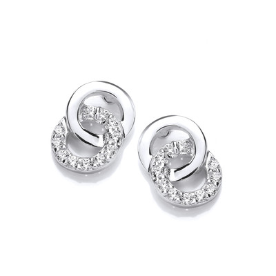 Lovingly Entwined Silver & Cubic Zirconia Earrings