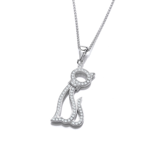 Silver & Cubic ZIrconia Aristocat Pendant without Chain