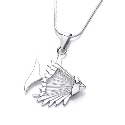 Sterling Silver Open Fish Pendant