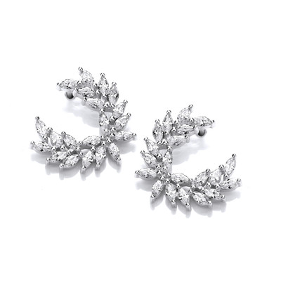 Silver & Cubic Zirconia Garland Earrings