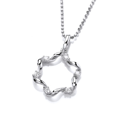Silver & Cubic Zirconia Whirly Pendant