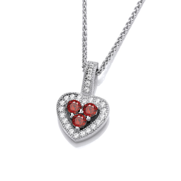 Sweetheart Ruby Cubic Zirconia Pendant without Chain