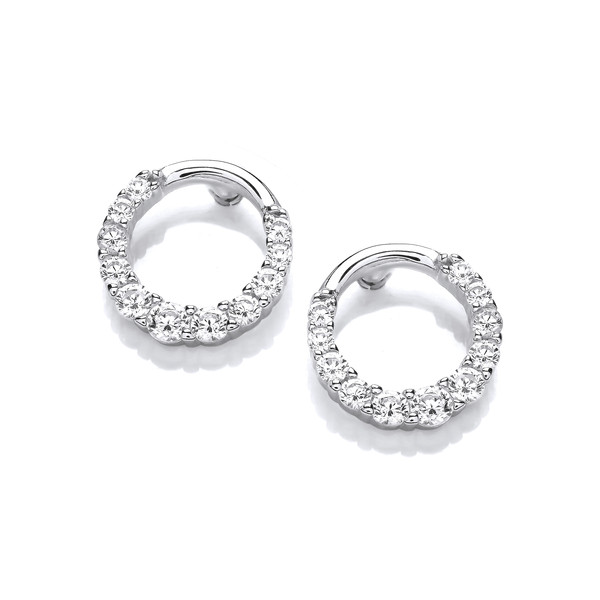 Silver & Cubic Zirconia Cirque Earrings