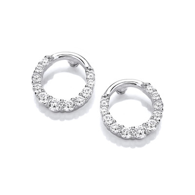 Silver & Cubic Zirconia Cirque Earrings