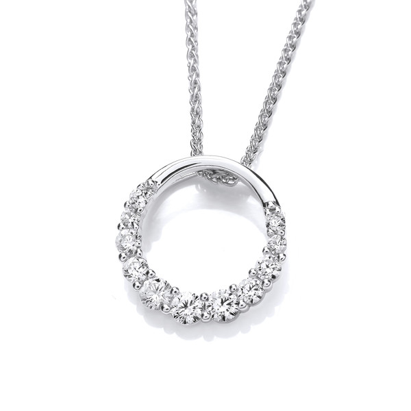Silver & Cubic Zirconia Cirque Pendant without Chain