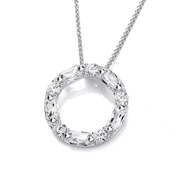 Silver & Cubic Zirconia Drama Pendant without Chain