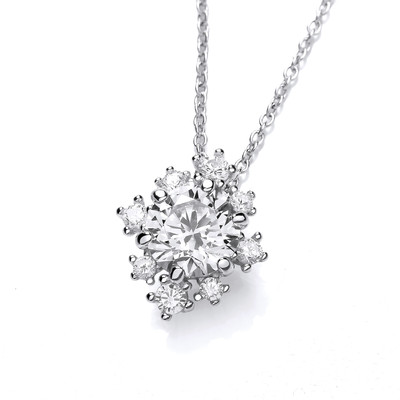 Silver & Cubic Zirconia Radiant Star Necklace