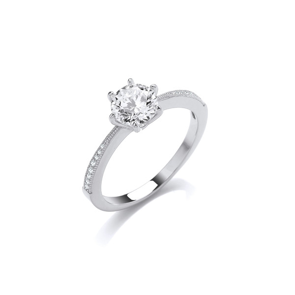 Love You Cubic Zirconia Solitaire Ring