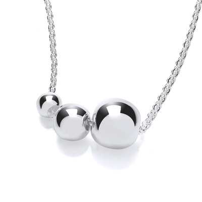 Silver Triple Ball Necklace