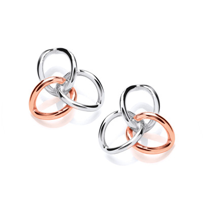 Silver & Copper Celtic Earrings