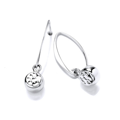 Hammered Silver Disc Drop Earrings